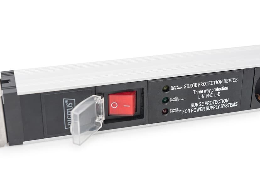Digitus Strömuttag Med Aluminiumprofil Switch 5xCEE 7/3 16A 2m Kabel CEE 7/7