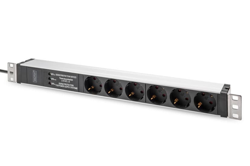 Digitus Strömuttag Med Aluminiumprofil 6xCEE 7/3 16A 2m Kabel CEE 7/7