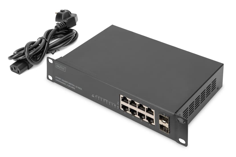 Digitus 8-Portars Gigabit Switch 10" Unmanaged With 2 Uplinks