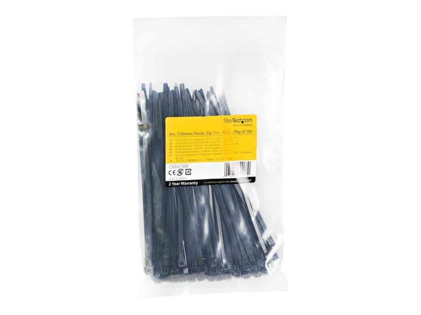 Startech Cable Ties 150x3.6mm 18.1kg 100pcs Black