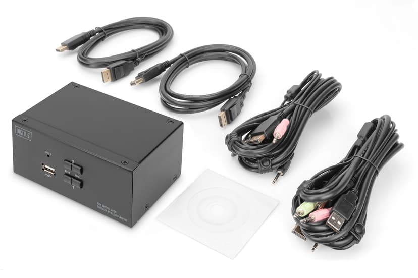 Digitus KVM Switch 2-Portar Dual Display 4K DisplayPort