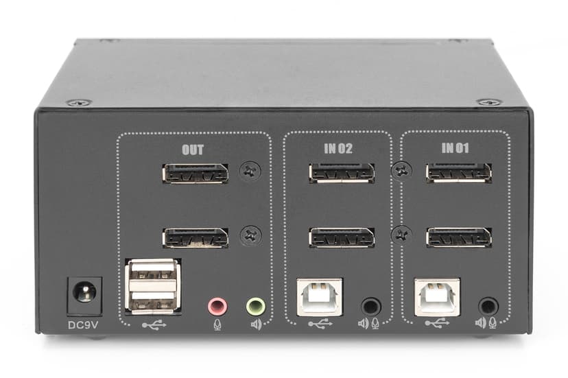 Digitus KVM Switch 2-Port Dual Display 4K DisplayPort - (Fyndvara klass 2)