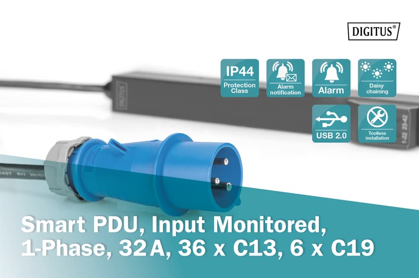 Digitus Smart PDU Input Monitored 42XOutputs 32A