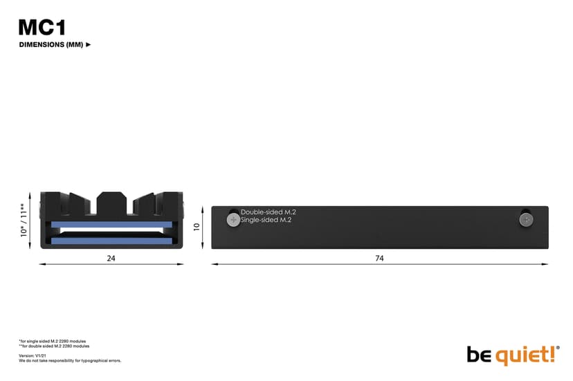 be quiet! Be Quiet Mc1 Ssd M.2 Cooler Koelplaat/radiatoren Zwart