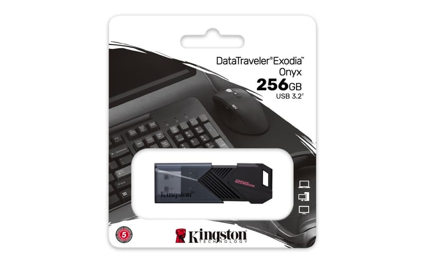 Kingston DataTraveler Exodia Onyx 256GB USB A-tyyppi Musta