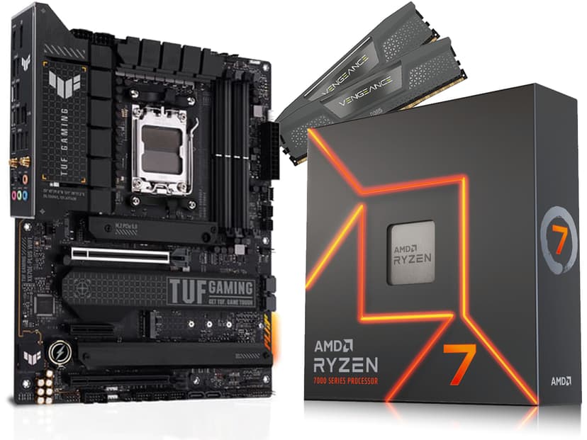 ASUS TUF Gaming X670E-Plus WIFI +Ryzen 7 7700X +32GB DDR5 Hovedkort