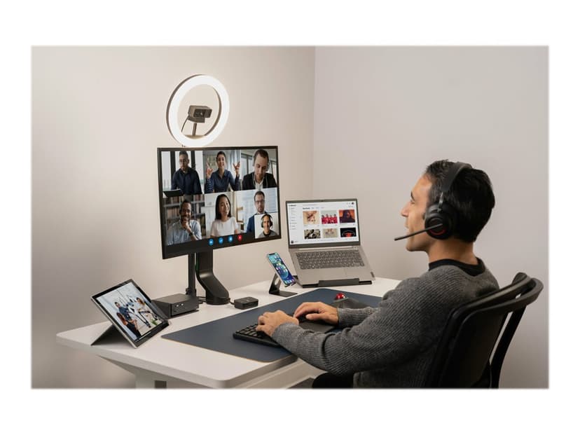 Kensington SmartFit Space Saving Single Arm Svart