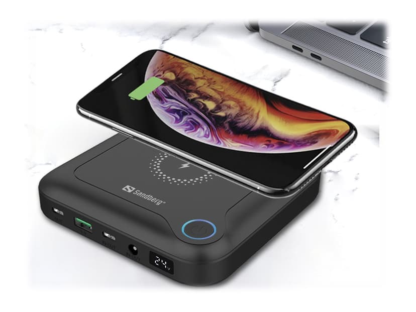Sandberg All-In-One Laptop Powerbank 24000 mAh 88.8, 24000Wh Musta