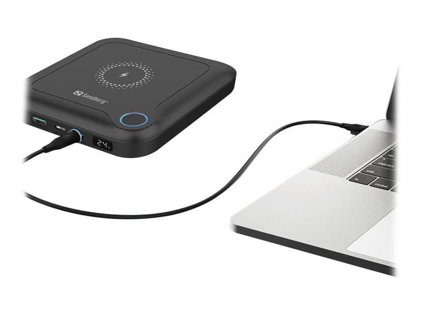 Sandberg All-In-One Laptop Powerbank 24000 mAh 88.8, 24000Wh Musta