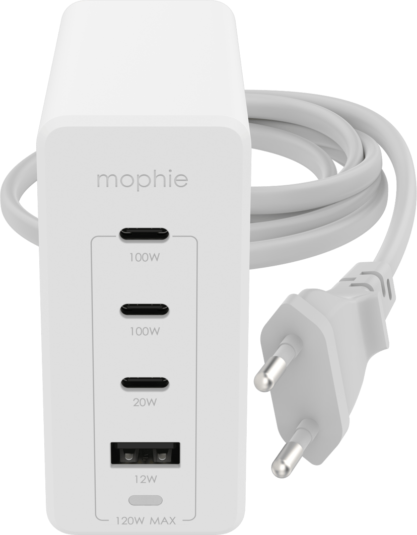Mophie Wall Adapter USB-C PD HUB 120W GaN Vit