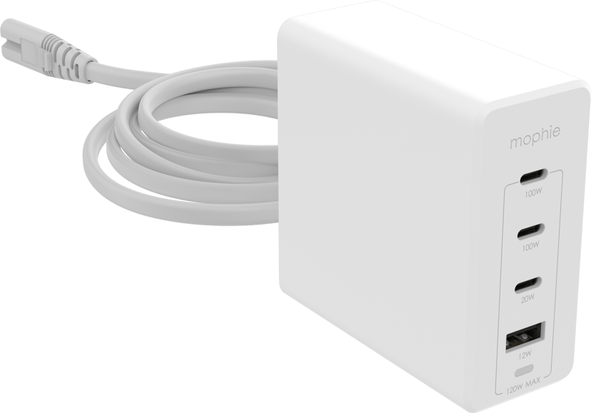 Mophie Wall Adapter USB-C PD HUB 120W GaN Hvid