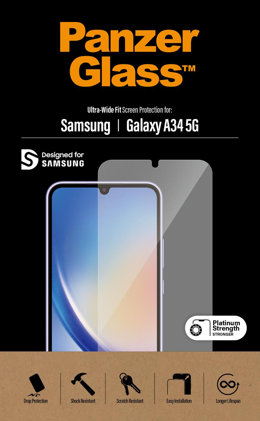 Panzerglass Ultra-Wide Fit skärmskydd Samsung Galaxy A34 5G