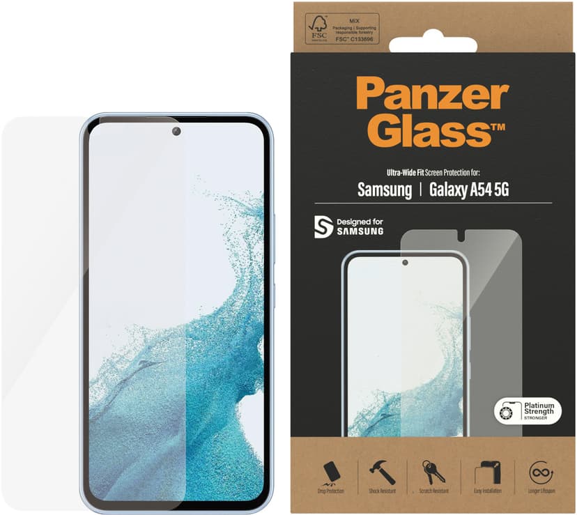 Panzerglass Ultra-Wide Fit skärmskydd Samsung Galaxy A54 5G