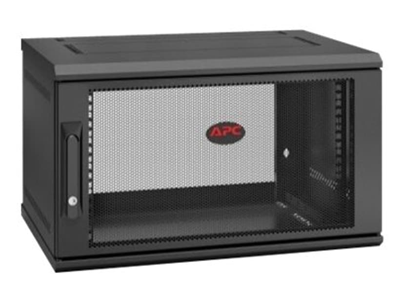APC NetShelter WX 6U Single Hinged Wall-mount Enclosure 400mm Deep Veggmonterbar hylle Sort