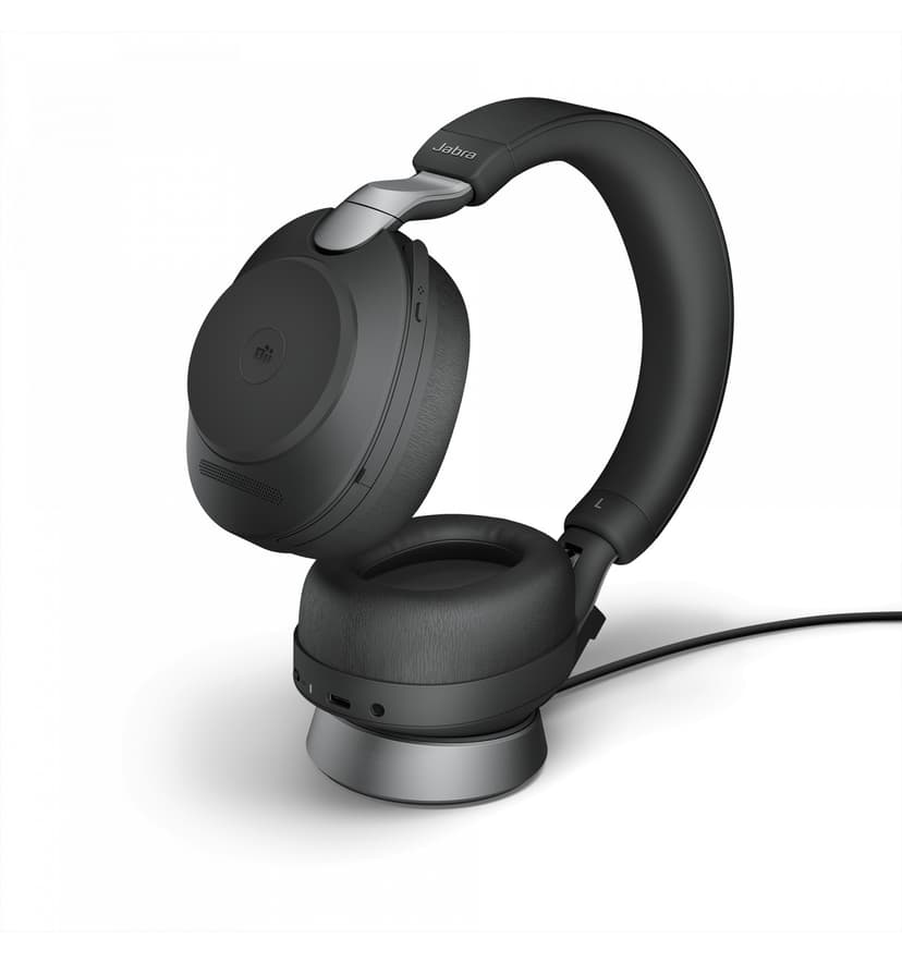 Jabra Evolve2 85 med laddningsställ USB Type-C Svart Microsoft Teams