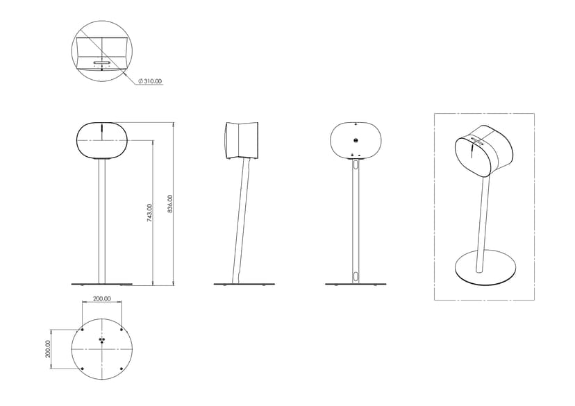 Multibrackets Golvstativ för Sonos ERA 300 (vit, singel)