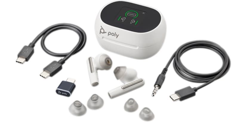 HP Poly Voyager Free 60+ Stereo USB-C UC, Microsoft Teams Hvit