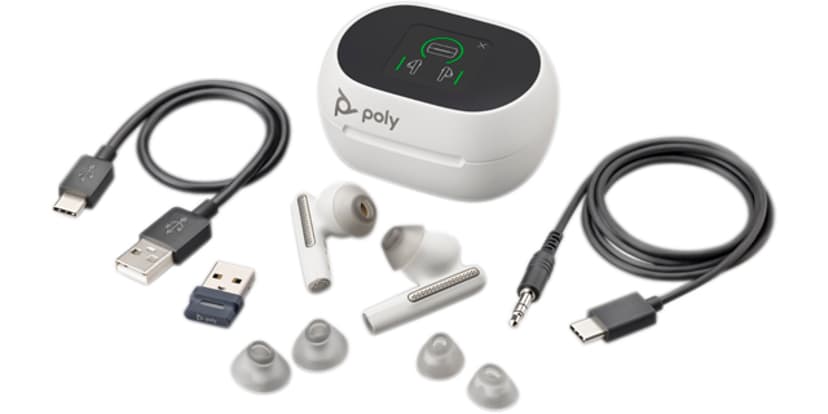 HP Poly Voyager Free 60+ Stereo USB-A UC Valkoinen