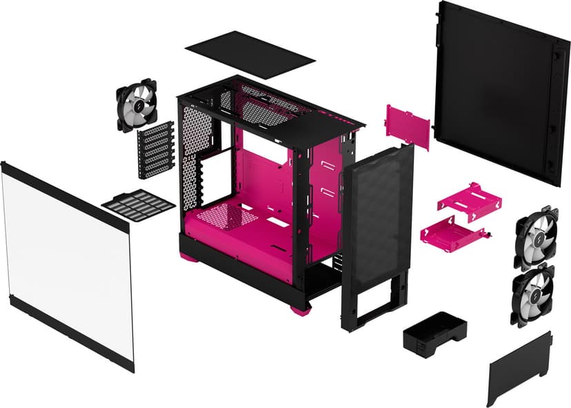 Fractal Design Pop Air Tower Sort, Magenta Tower Magenta, Sort