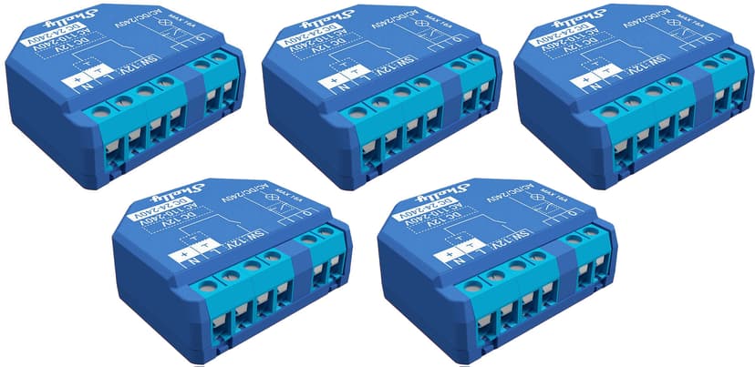 Shelly 1 Plus WiFi Relay 16A 5-Pack