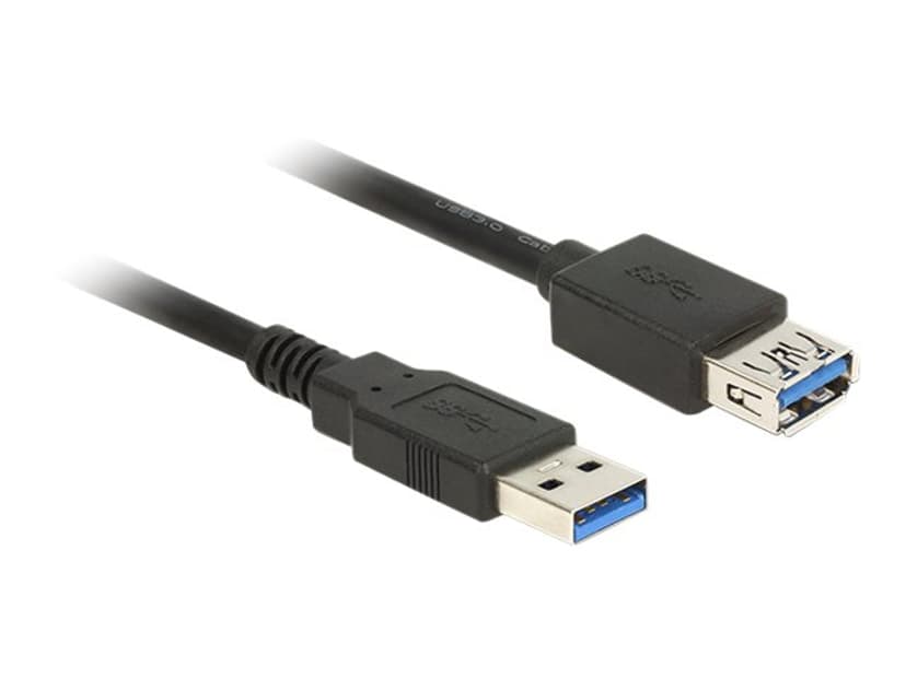Delock 85053 USB-kaapeli 0,5 m USB 3.2 Gen 1 (3.1 Gen 1) USB A Musta 0.5m USB-A USB-A Musta