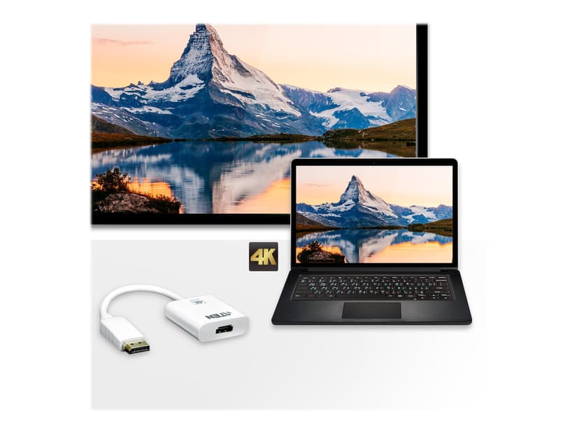 Aten VC986-AT videokaapeli-adapteri DisplayPort HDMI Valkoinen DisplayPort HDMI Valkoinen