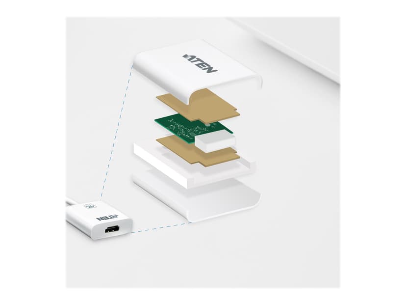 Aten DisplayPort naar 4K HDMI actieve adapter DisplayPort HDMI Wit