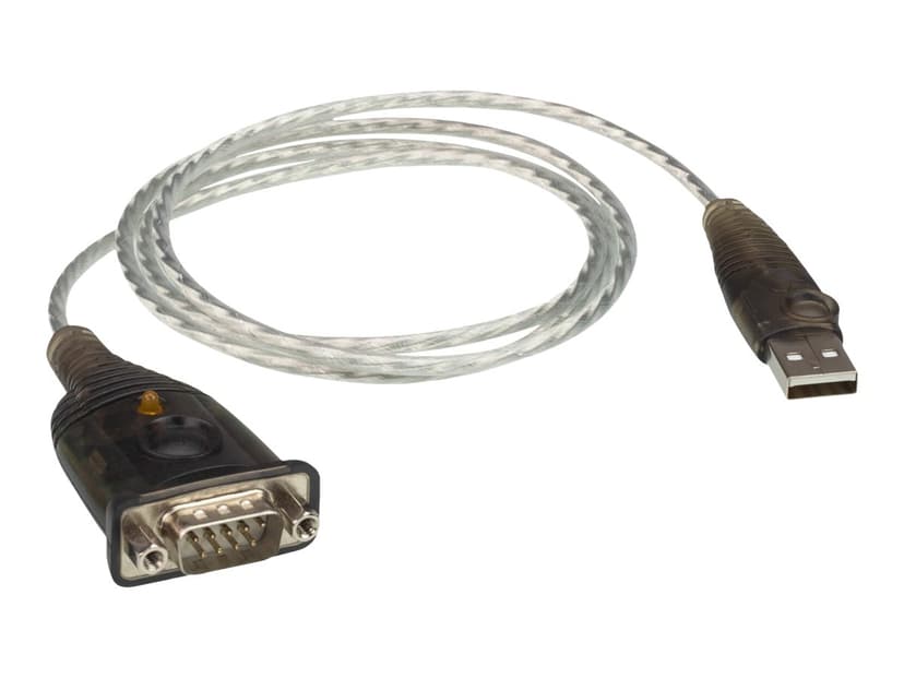 Aten USB till RS-232-adapter (100 cm) 1m USB-A DB9 Svart, Metallisk