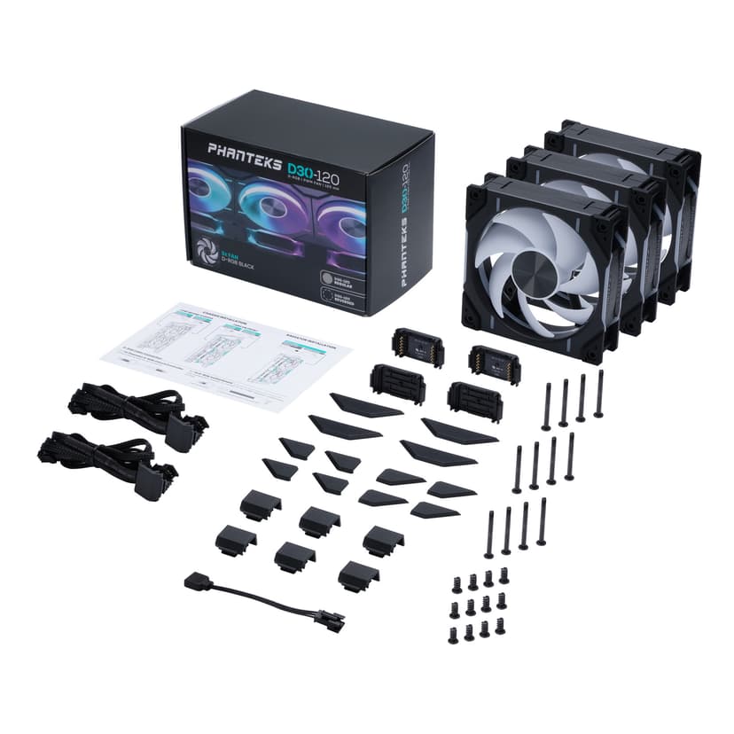 Phanteks D30 120MM  PWM DRGB 3-P Fläkt Svart