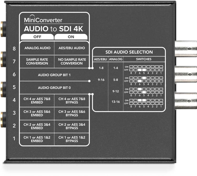 Blackmagic Design Mini Converter Audio to SDI 4K Aktiv 3840 x 2160, -