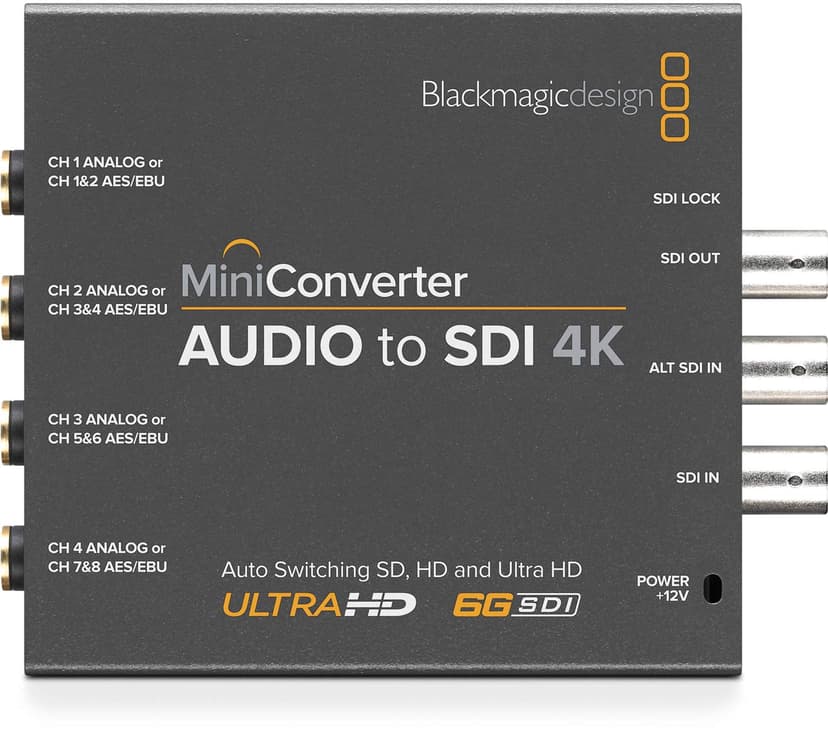 Blackmagic Design Mini Converter Audio to SDI 4K Aktiivinen videomuunnin 3840 x 2160, -