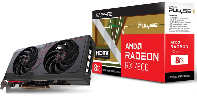 Sapphire Radeon RX 7600 Pulse Gaming 8GB