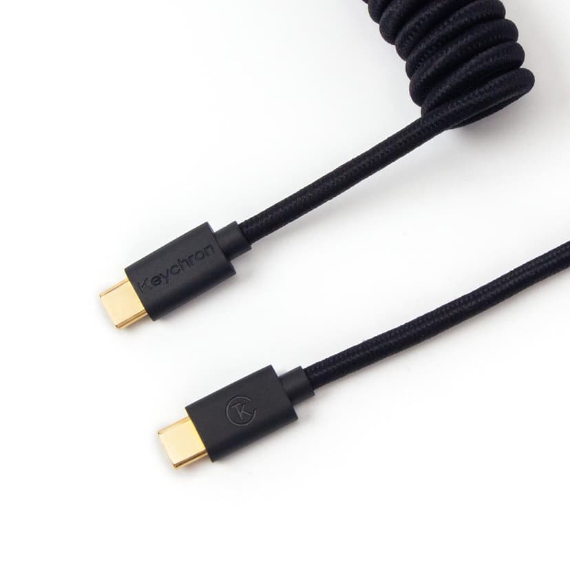 Keychron Coiled Aviator Cable 1.3m. USB C USB C Sort