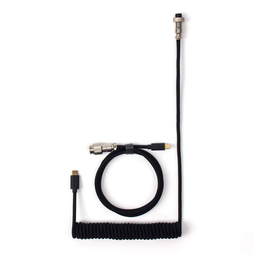 Keychron Coiled Aviator Cable 1.3m. USB C USB C Sort