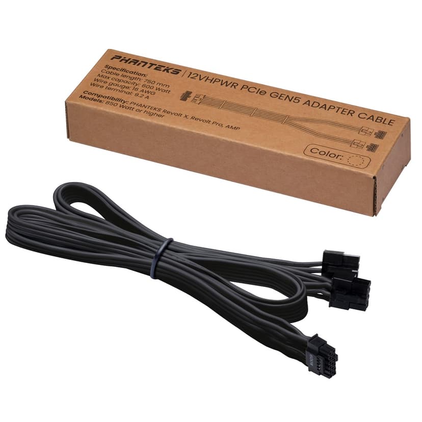 Phanteks 12v Power Cable For Pcie Gen 5 Adapter Bk