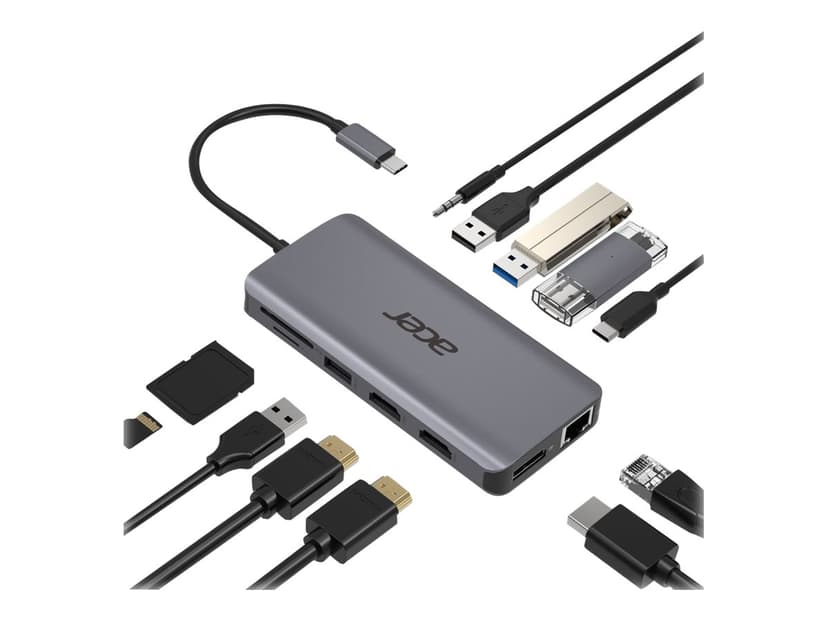 Acer 12-in-1 Type-C Dongle Kabel USB 3.2 Gen 1 (3.1 Gen 1) Type-C Silver USB 3.2 Gen 1 (3.1 Gen 1) Type-C