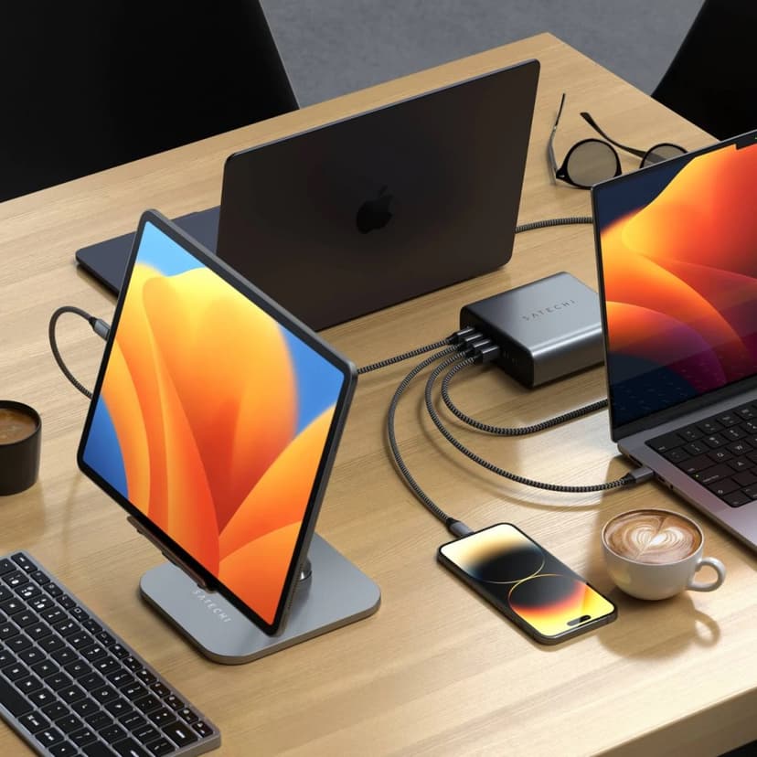 Satechi 200W USB-C 6-port GaN charger Harmaa