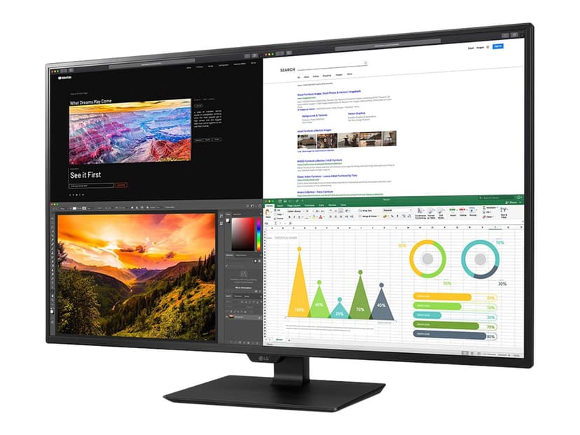LG 43UN700P-B computer monitor 109,2 cm (43") 3840 x 2160 Pixels 4K Ultra HD LED Zwart 43" 3840 x 2160pixels IPS 16:9
