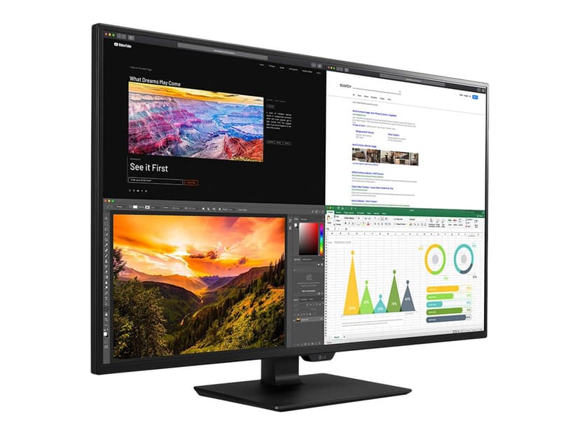 LG 43UN700P-B computer monitor 109,2 cm (43") 3840 x 2160 Pixels 4K Ultra HD LED Zwart 43" 3840 x 2160pixels IPS 16:9