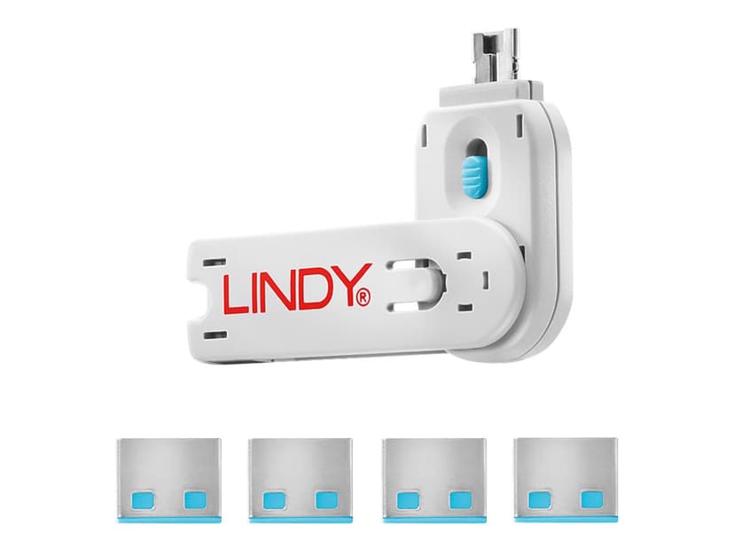 Lindy Port Blocker USB Blue 4-pack