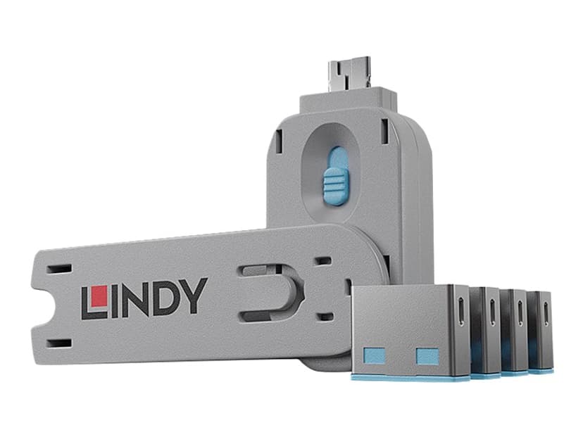Lindy USB Portblockerare Blå 4-Pack