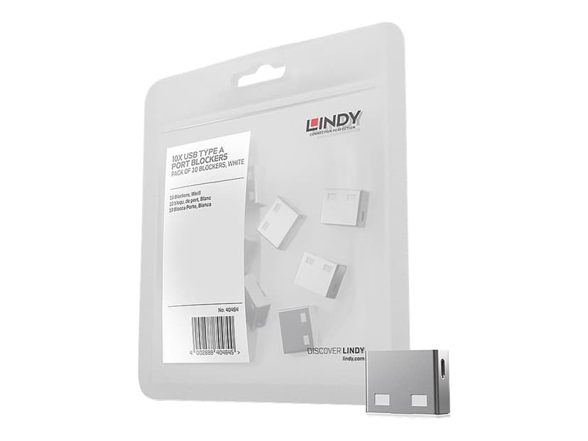 Lindy USB Port Blocker White 10-pack without key