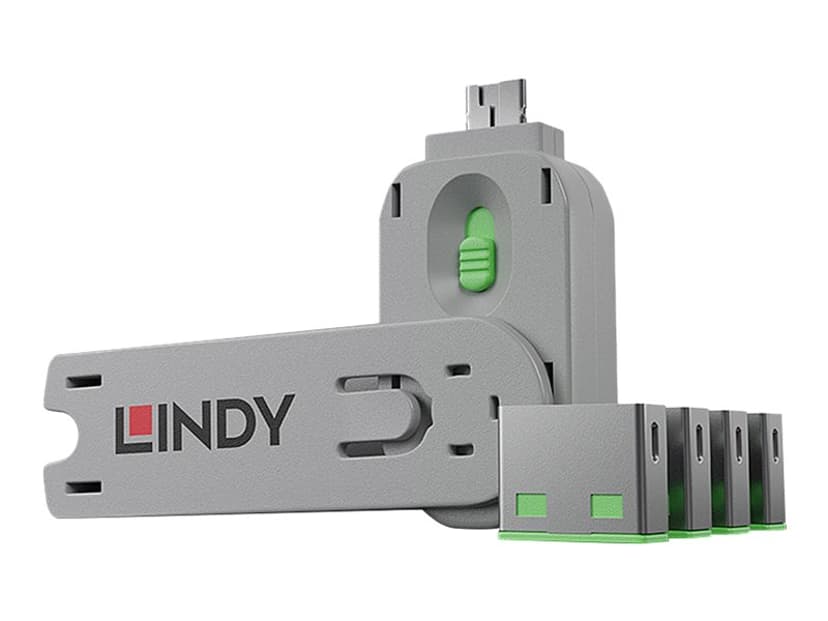 Lindy Port Blocker USB Grön 4 Lås en Nyckel