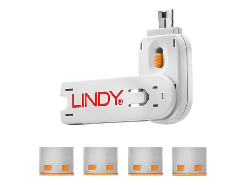 Lindy Port Blocker USB Orange 4-pack