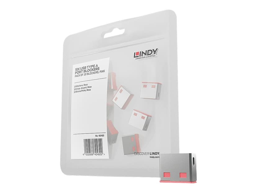 Lindy Port Blocker USB Pink 10-Pack Without Key