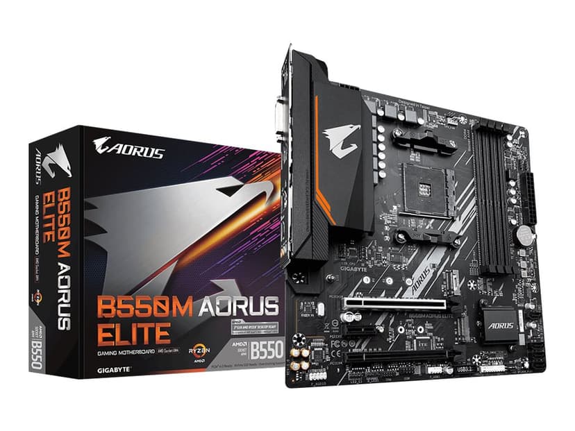 Gigabyte B550M AORUS ELITE Socket AM4 Micro ATX Hovedkort
