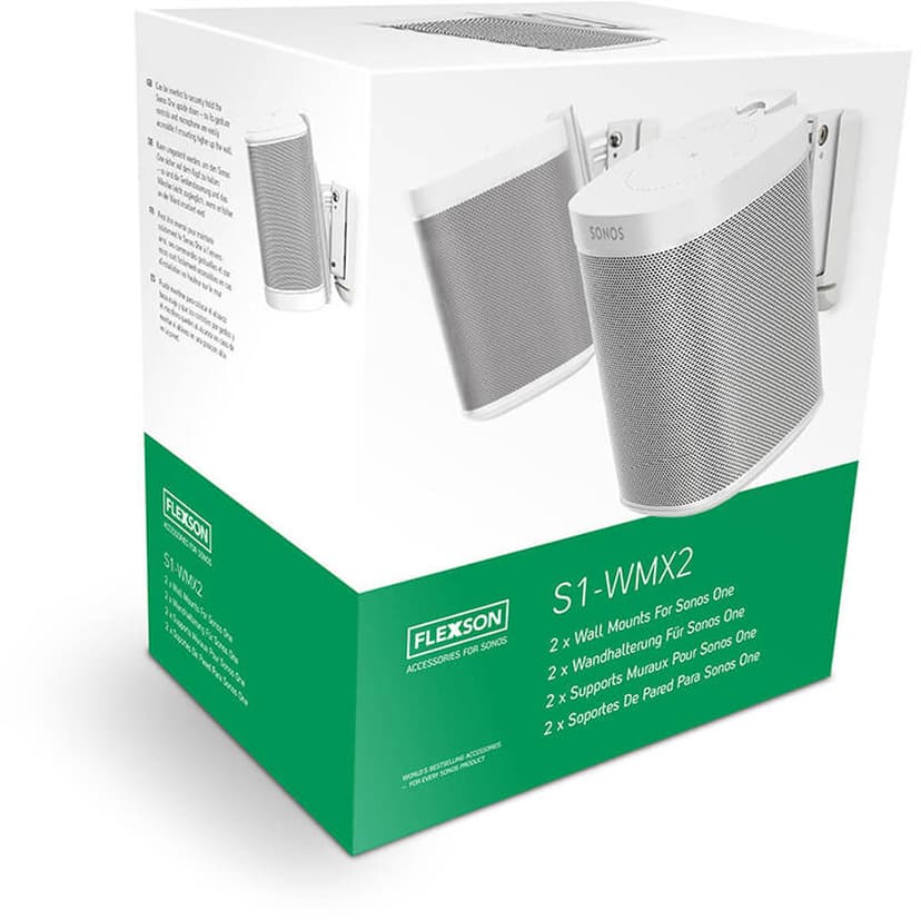 Flexson Väggfäste för Sonos One (2st) - Vit