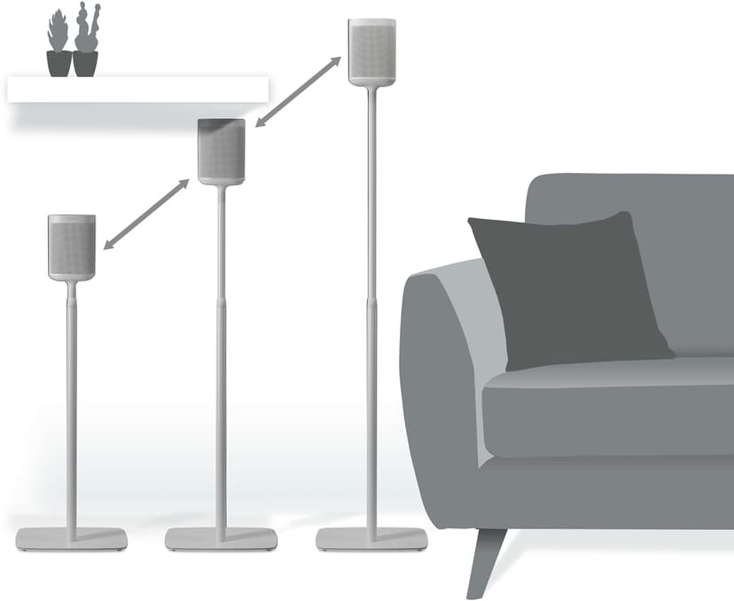 Flexson Gulvstander til SONOS ONE/PLAY:1, 2-pak, hvid