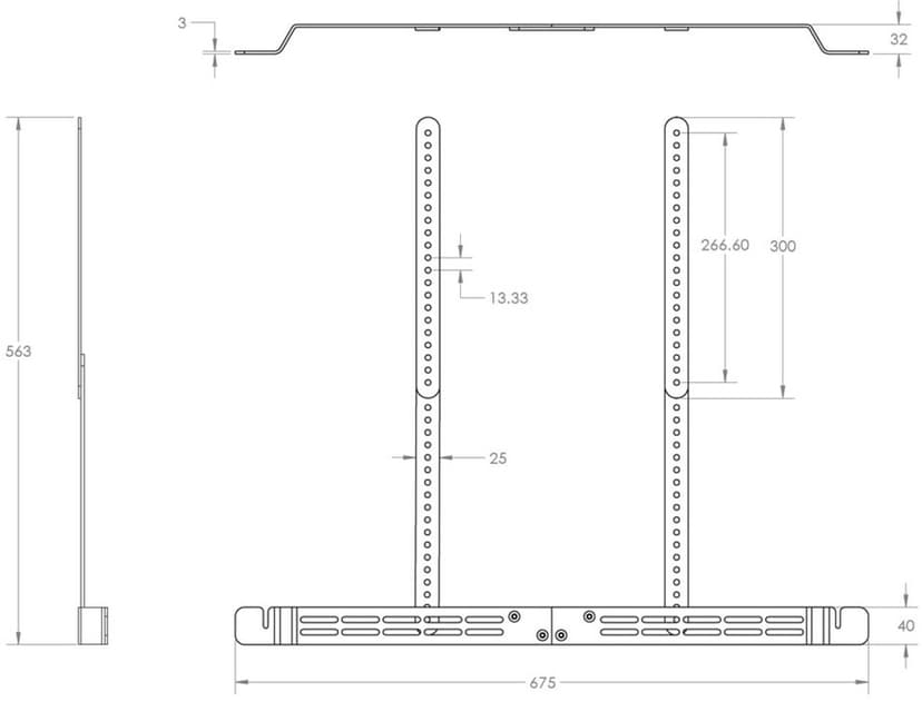 Flexson Sonos Arc 2,03 m (80") Sort
