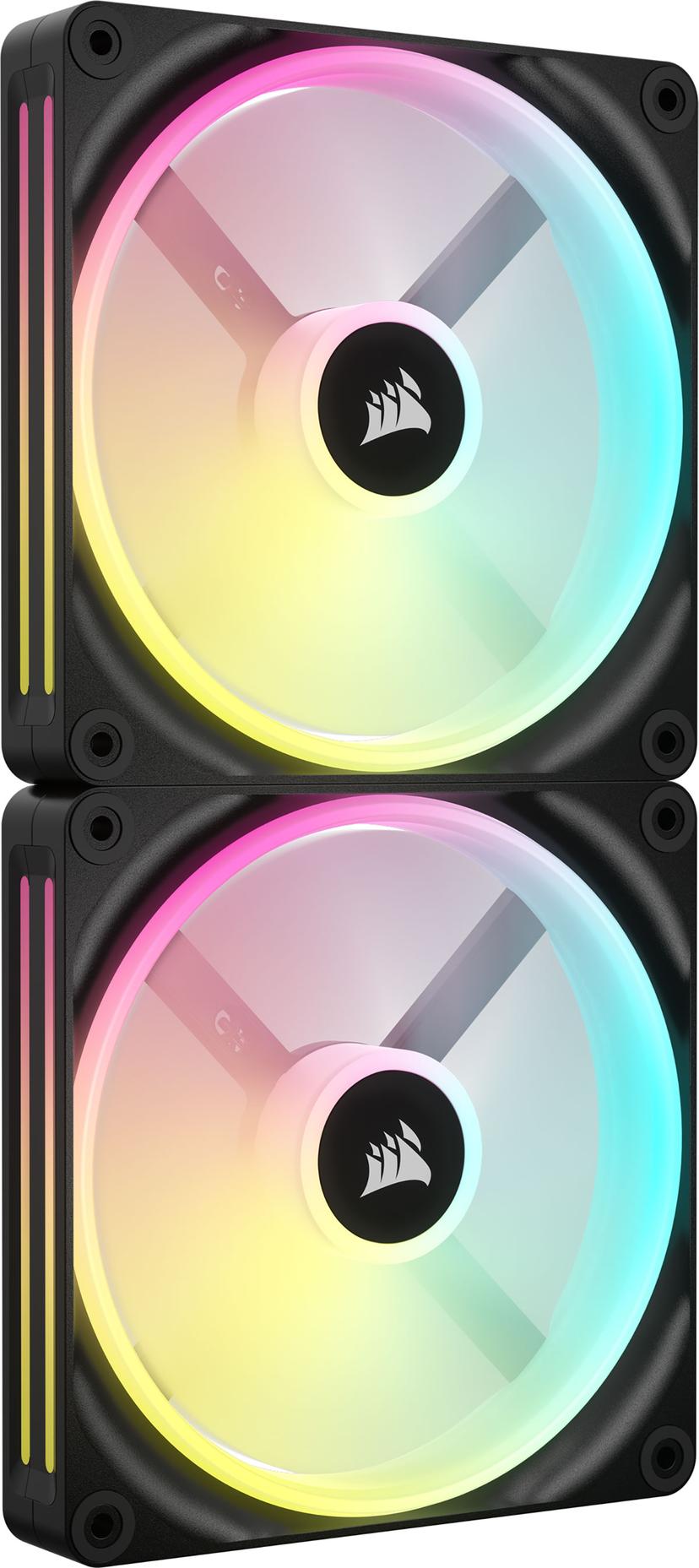 Corsair ICUE Link QX140 140MM MAG Dome RGB STRT KIT Fläkt Svart, Vit